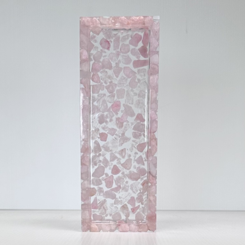 Rose Quarts Crystal Tray